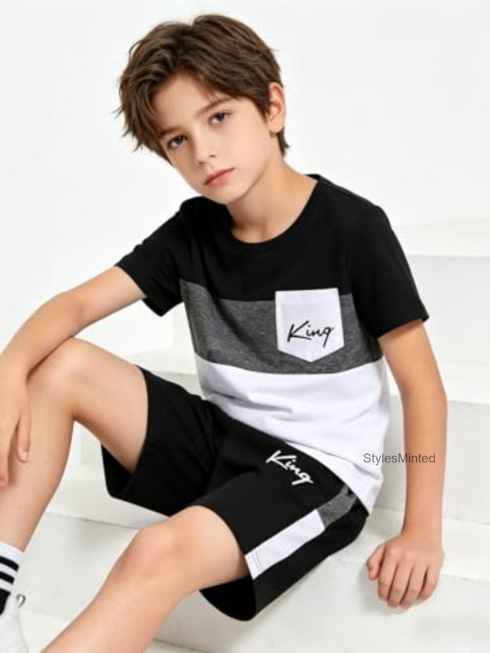 Boys 6-12 Summer Outfit Set Short Sleeve Tee & Shorts 2-Piece - Picture 4 of 7